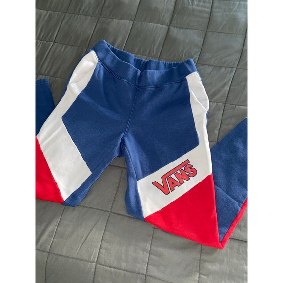Vans Women's Colorblock Pants - Blue, White, and Red - Picture 2 of 5